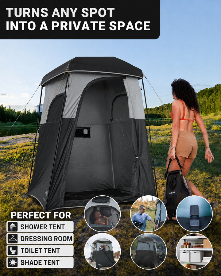 KingCamp Shower Tent with 20L Solar Shower Set